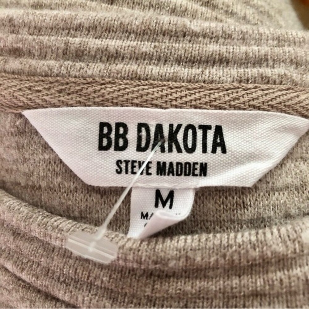 BB Dakota Steve Madden Knit The Scene Long Sleeve Sweater Dress Oatmeal Medium - Picture 6 of 8
